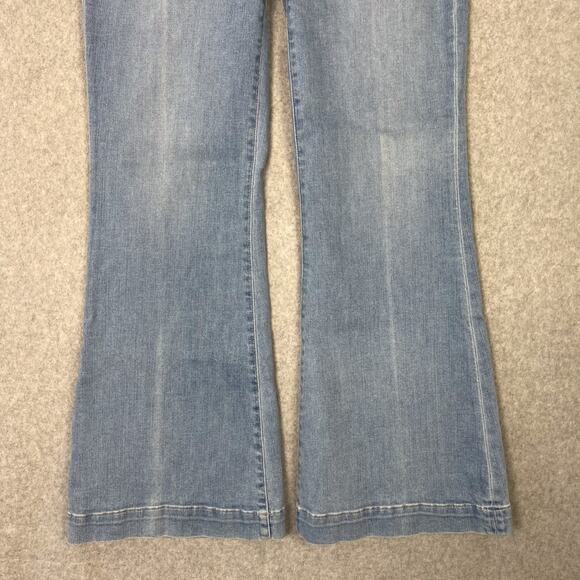 Paige Womens 29 Genevieve Jeans Mid Rise Flare Light Wash - Picture 3 of 10